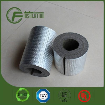 xpe foam tube heat insulation tube for air duct HVAC thermal insulation pipe with embossed aluminum foil